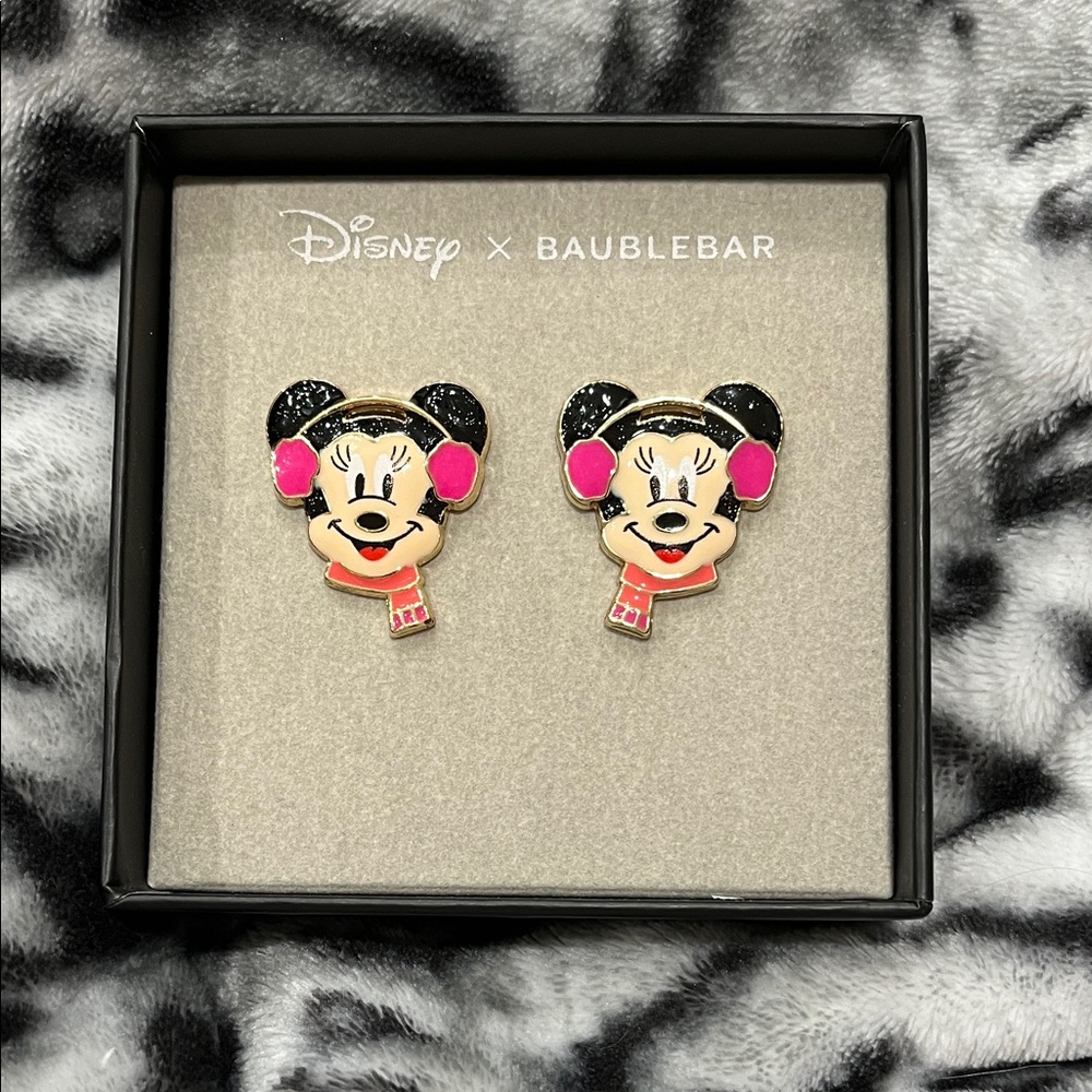 NEW!! BaubleBar Disney Minnie Mouse Holiday Earrings